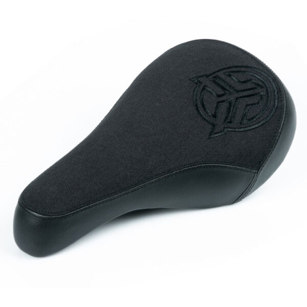 Сидіння Federal BMX Mid Stealth з логотипом - чорний парусиновий верх із панелями зі штучної шкіри та чорною вишивкою